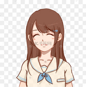 眯眼微笑的女孩