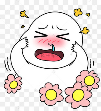 春季花粉过敏鼻炎症状打喷嚏萌漫画表情包