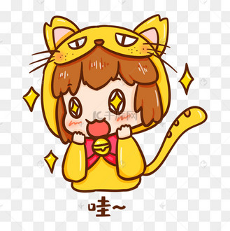 卡通猫耳少年惊叹表情包