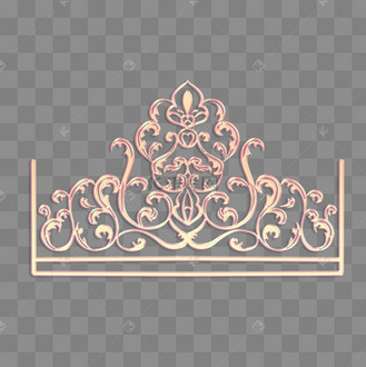 立体金边浮雕中式花纹角标