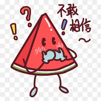 卡通西瓜各种表情表情包插画震惊怀疑不敢相信