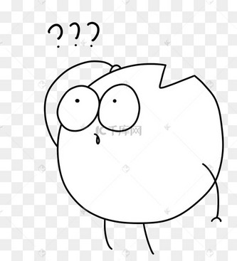 缺缺疑问挠头萌黑白表情包简笔画漫画