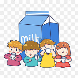 喝牛奶饮料食物人物