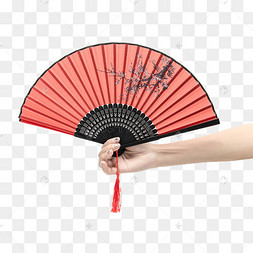 手拿折扇