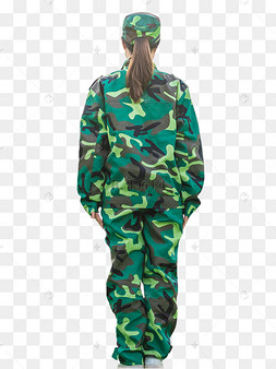 军训站军姿的女孩背影