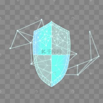 科技感蓝色网络盾牌
