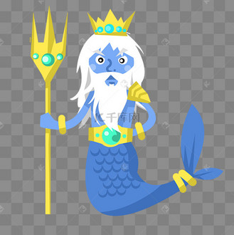 拿着叉子的海妖