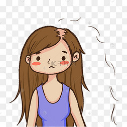 脱发秃头的女孩