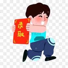 高考手持录取通知书男孩表情包