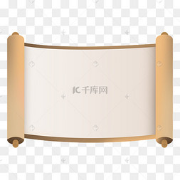 中国古风卷轴边框下载 png下载psd新年春节红色祥云卷轴标题框下载