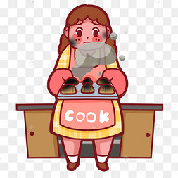炸厨房黑暗料理面包糊了