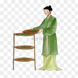 古代人物养蚕人