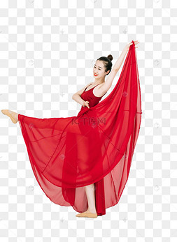 提裙摆跳舞的舞者