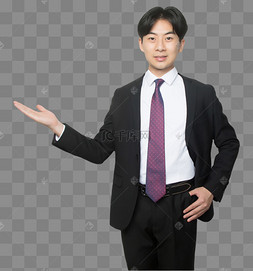 商务男士欢迎动作