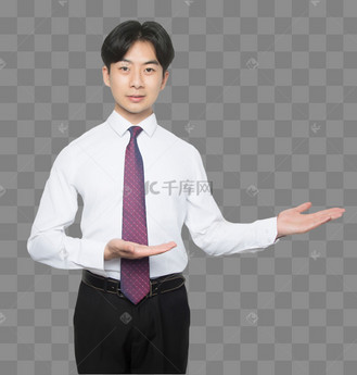 商务男士欢迎动作