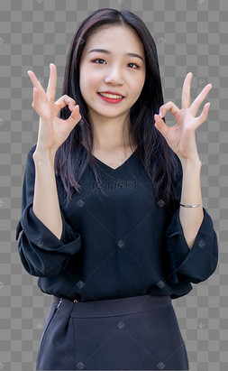 美女双手ok动作展示