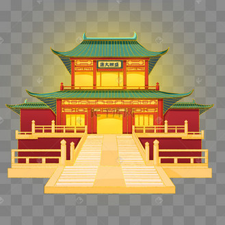 国潮唐朝建筑宫殿