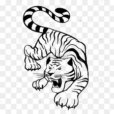 线描老虎虎年虎年