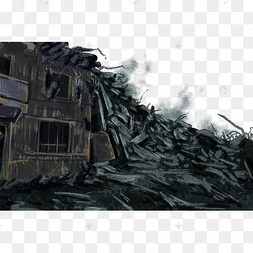火灾房屋废墟