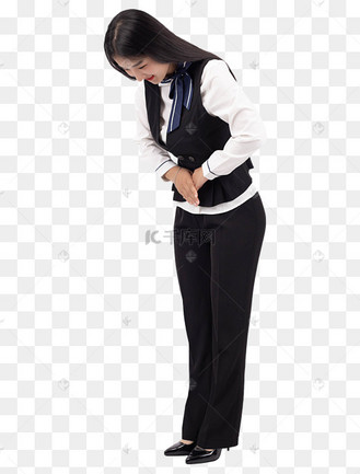 弯腰礼仪美女