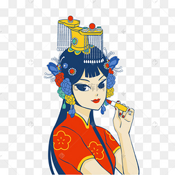 国潮京剧戏曲人物虞姬