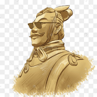 非遗历史西安兵马俑戴墨镜