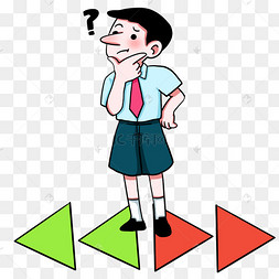 迷路考虑的男孩