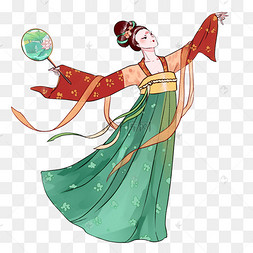 国潮古代洛神水赋舞蹈女子敦煌下载 png下载psd中国唐朝古风人物下载