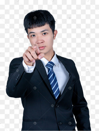 商务男士手指前方