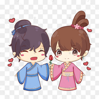 q版七夕情人节古风牛郎织女