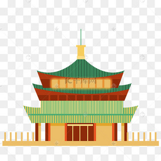 古风唐朝绿色建筑