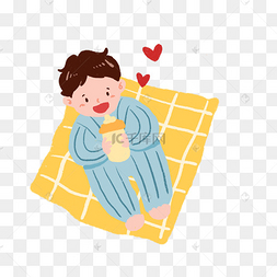 躺着喝奶的宝宝