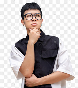 疑问动作的男生