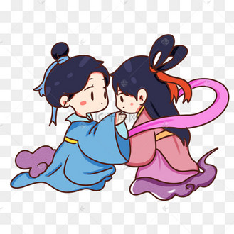 q版七夕情人节古风牛郎织女