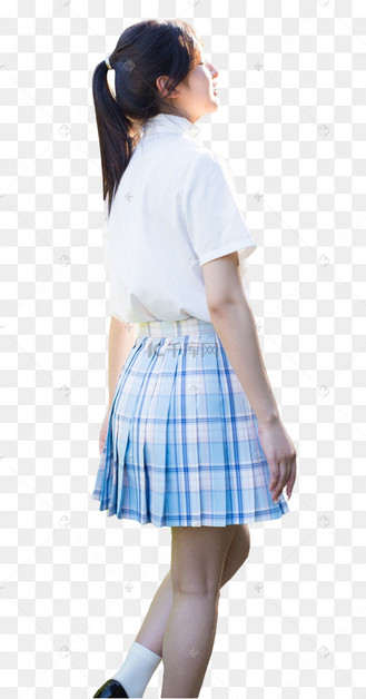 文艺jk美女学生人物侧身形象