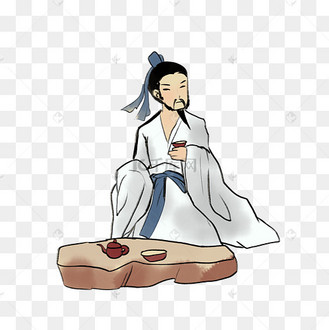 水墨品茶古风人物