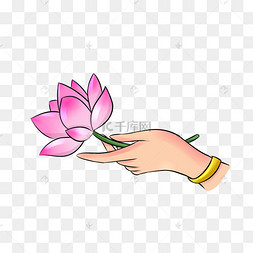 佛教手拿莲花