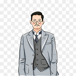 png下载psdq萌民国人物将军正版下载 png下载psd卡通手绘动物肖像可爱