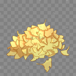 秋天季节落叶堆银杏枯叶黄色