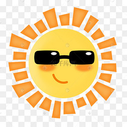 卡通戴眼镜太阳图片-卡通戴眼镜太阳图片素材免费下载-千库网