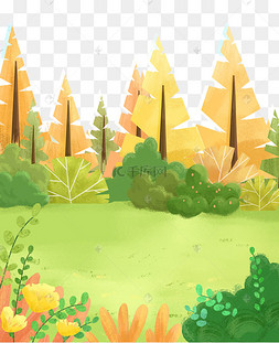 立秋植物树丛花草秋季水彩枫叶叶子没有搜到合适的元素?