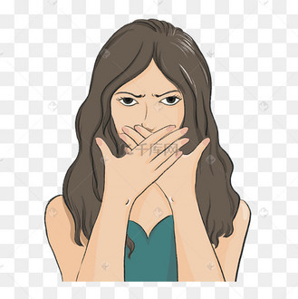 亚健康口气口臭女人写实捂鼻难闻