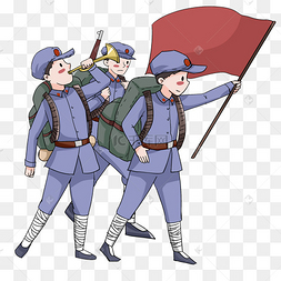 卡通解放军人物