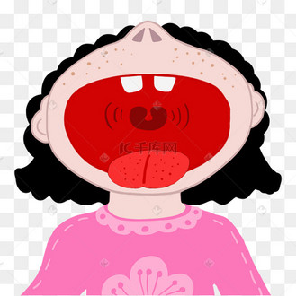 搞怪夸张女孩张大嘴大嘴巴