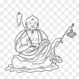 线描僧侣僧人
