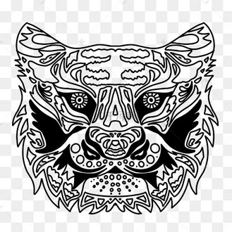 虎年新年老虎手绘民族霸气图腾象征