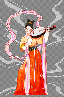 png下载psd寒露古风美人下载 png下载psd古风古代汉服美女风景下载