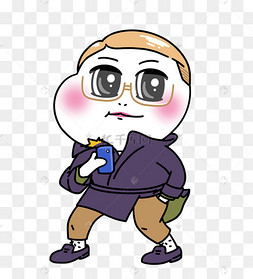 发起进攻表情包下载 png下载psd和尚少林寺q版卡通光头形象人物下载