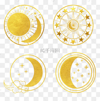 圆形星月符号底纹