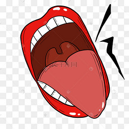 png下载psd创意搞怪夸张大嘴巴下载 png下载psd手绘线性大嘴表情下载